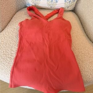 ALO Yoga Ribbed Coral Tank Top